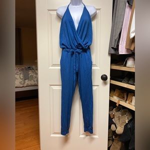 Blue jump suit